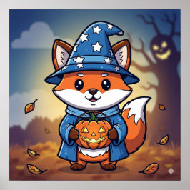 Flicker the Fox beroemd gemaakt door Halloween Wiz Poster