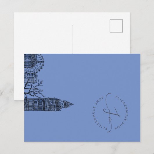 Flickermuse Floral Tone Sketch Briefkaart (Voorkant / Achterkant)