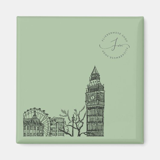 Flickermuse London Color Tone Sketch Magneet (Voorkant)