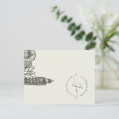 Flickermuse Mocha Mousse Tone Sketch Briefkaart (Staand voorkant)