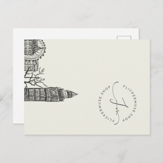Flickermuse Mocha Mousse Tone Sketch Briefkaart (Voorkant / Achterkant)