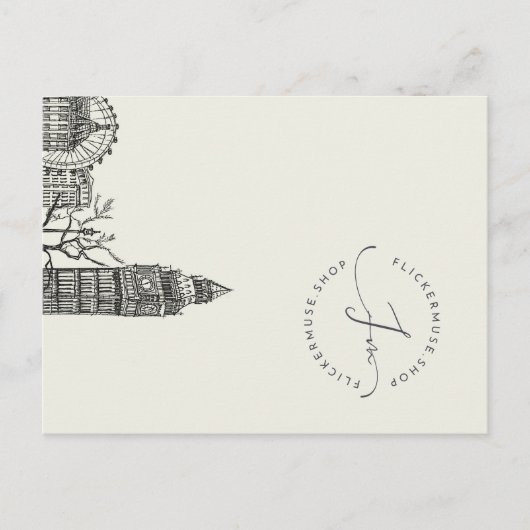 Flickermuse Mocha Mousse Tone Sketch Briefkaart (Voorkant)