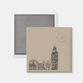 Flickermuse Mocha Mousse Tone Sketch Magnet (Voorkant / Achterkant)