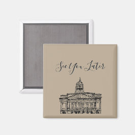 Flickermuse Nottingham Mocha Mousse Tone Sketch Magneet