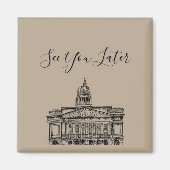 Flickermuse Nottingham Mocha Mousse Tone Sketch Magneet (Voorkant)