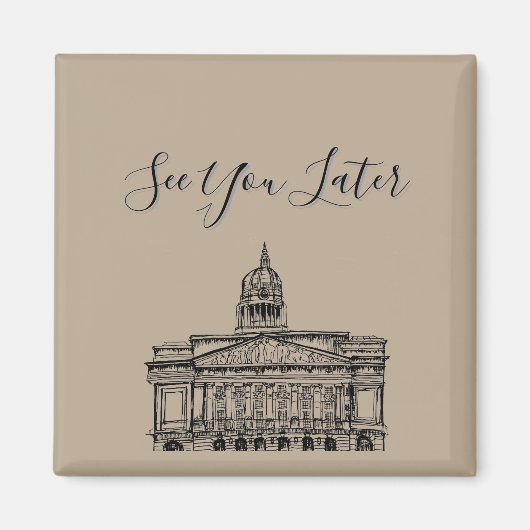 Flickermuse Nottingham Mocha Mousse Tone Sketch Magneet (Voorkant)