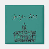 Flickermuse Nottingham Mocha Mousse Tone Sketch Magneet (Voorkant)