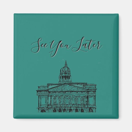 Flickermuse Nottingham Mocha Mousse Tone Sketch Magneet (Voorkant)