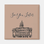 Flickermuse Nottingham Mocha Mousse Tone Sketch Magneet (Voorkant)