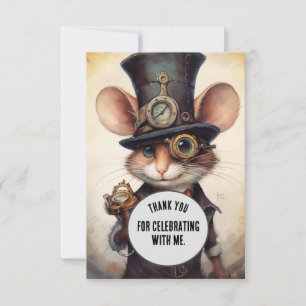 Flickertail Dank je Steampunk dier Aangepast Bedankkaart