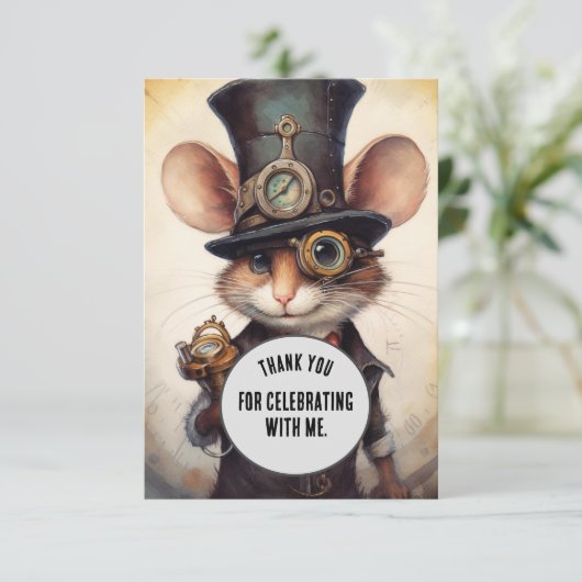 Flickertail dank u Steampunk dier Custom Bedankkaart (Staand voorkant)