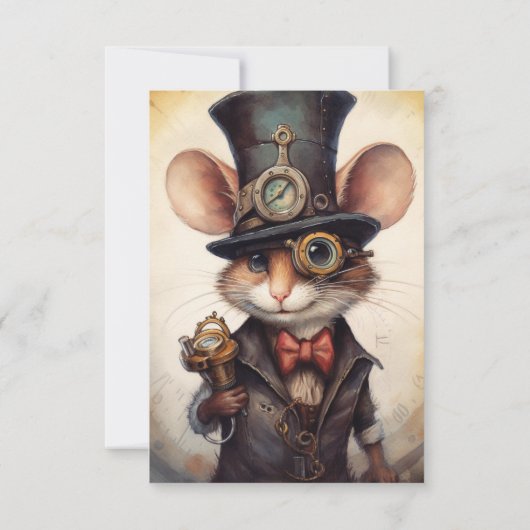 Flickertail dank u Steampunk dier Custom Bedankkaart (Achterkant)