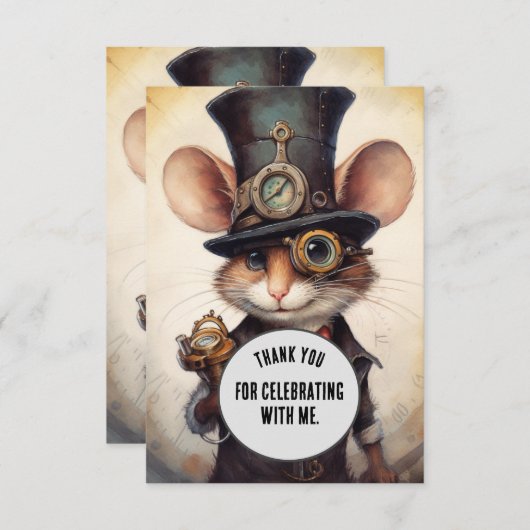 Flickertail dank u Steampunk dier Custom Bedankkaart (Voorkant / Achterkant)