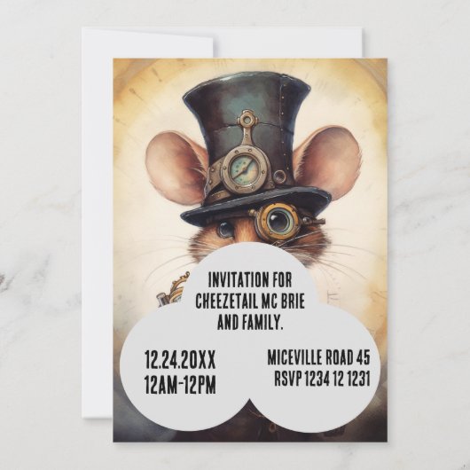 Flickertail's Steampunk Animal Aangepaste naam Kaart (Achterkant)
