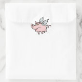 fliegendes Schwein Sau flying pig hog Ronde Sticker (Tas)