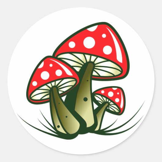 Fliegenpilze toadstools ronde sticker (Voorkant)