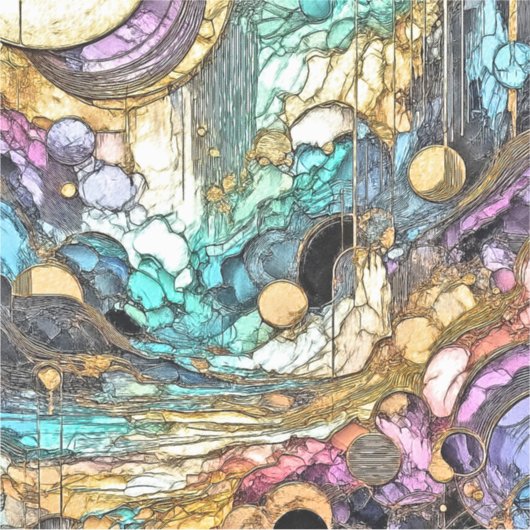 Fliesender Goldfluss Sticker (Voorkant)