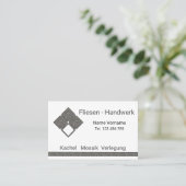 Fliesenleger Handwerk Visitekaartje (Staand voorkant)