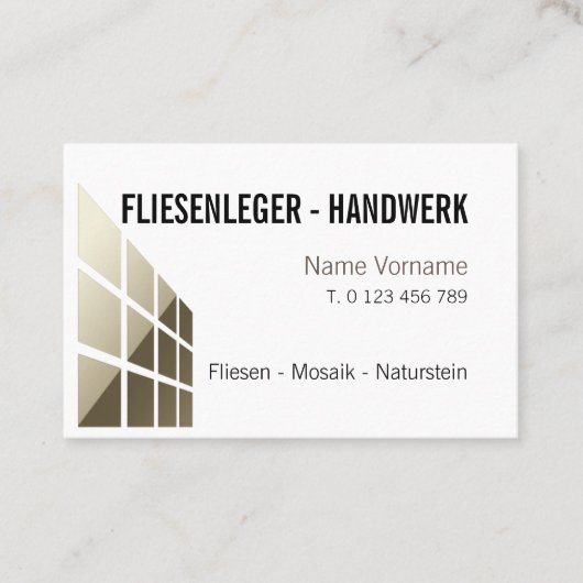Fliesenleger Handwerk Visitekaartje (Voorkant)