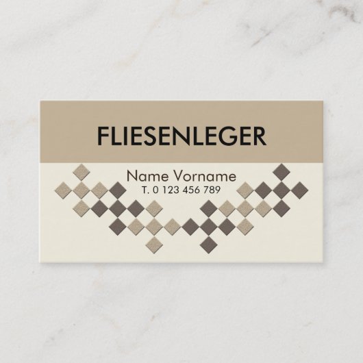 Fliesenleger- Handwerker Visitekaartje (Voorkant)