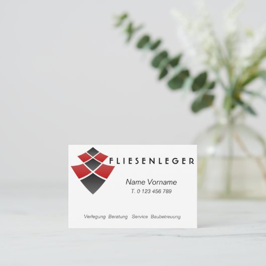 Fliesenleger - Handwerker Visitekaartje (Staand voorkant)