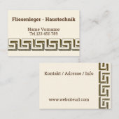 Fliesenleger Haustechnik Visitekaartje (Voorkant / Achterkant)