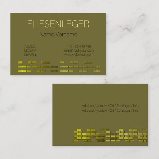 fliesenleger visitekaartje (Voorkant / Achterkant)
