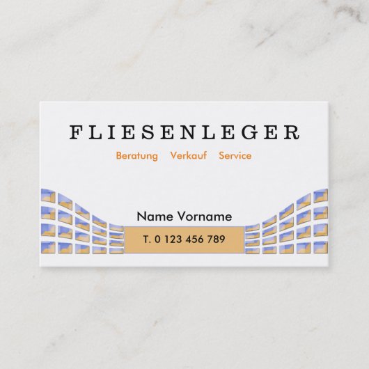fliesenleger visitekaartje (Voorkant)