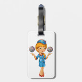 Flight Attendant Bagagelabel met Quote op Terug (Achterkant verticaal)