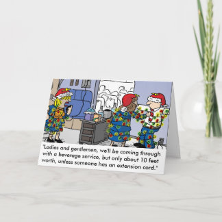 Flight Attendant Christmas Lights Wenskaart Feestdagen Kaart