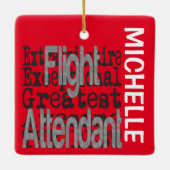 Flight Attendant Extraordinaire CUSTOM Keramisch Ornament (Achterkant)
