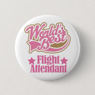 Flight Attendant Gift (Beste werelden) Ronde Button 5,7 Cm