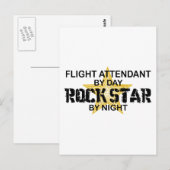 Flight Attendant Rock Star Briefkaart (Voorkant / Achterkant)