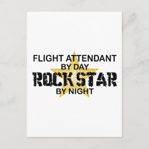 Flight Attendant Rock Star Briefkaart