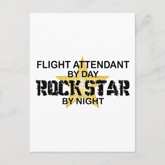 Flight Attendant Rock Star Briefkaart (Voorkant)