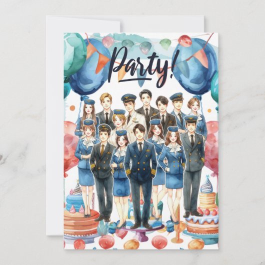 Flight attendants team Party  Kaart (Voorkant)