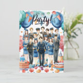 Flight attendants team Party  Kaart (Staand voorkant)