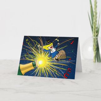 Flight Attendent New Year Greeting Card Feestdagen Kaart