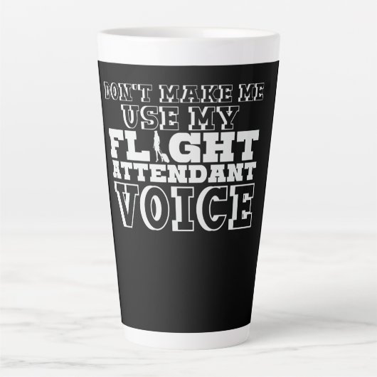 Flight Attendent Voice Pun Joke Latte Mok (Voorkant)