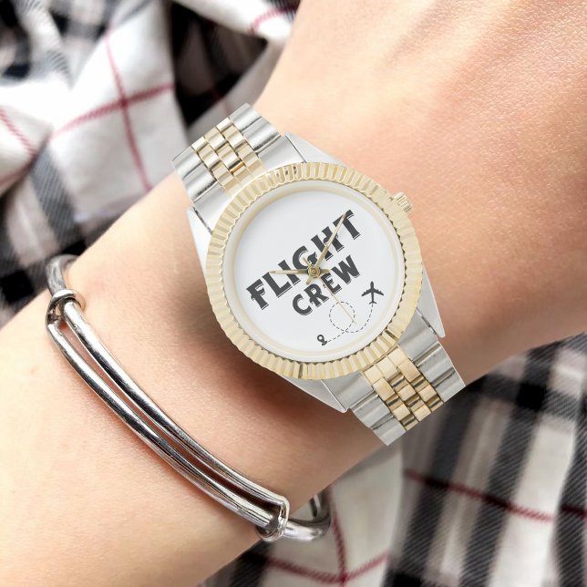 FLIGHT CREW Cool Vliegtuig, Reizen, Familievakanti Horloge (Creator heeft geüpload)
