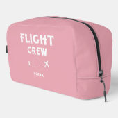 Flight Crew Pink and White Bachelorette Wedding Toilettasje (Rechterhoek)