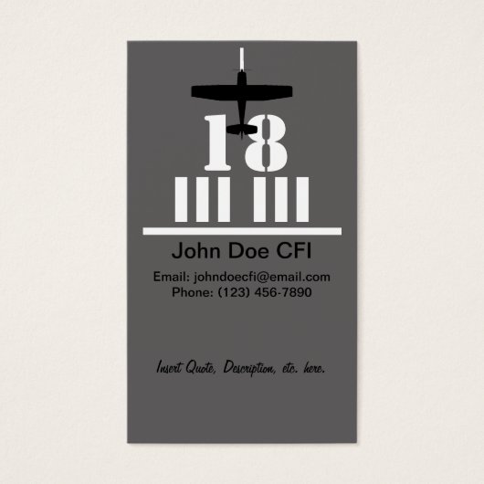 Flight Instructor Business / Resume Kaart (Voorkant)