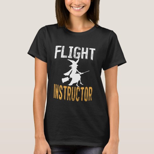 Flight Instructor Heks Halloween Kostuum Cute T-shirt (Voorkant)