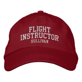 Flight Instructor Pilot Red Custom Geborduurde Pet