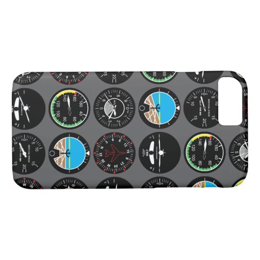 Flight Instruments Case-Mate iPhone Case (Achterkant (Horizontaal))