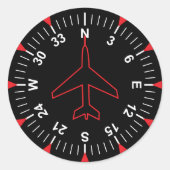 Flight Instruments Ronde Sticker (Voorkant)