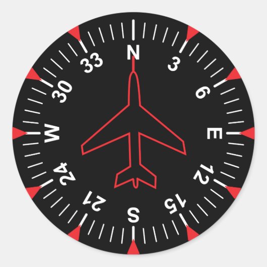 Flight Instruments Ronde Sticker (Voorkant)