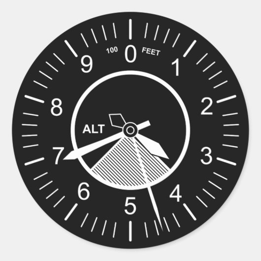 Flight Instruments Ronde Sticker (Voorkant)
