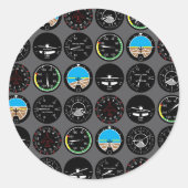 Flight Instruments Ronde Sticker (Voorkant)