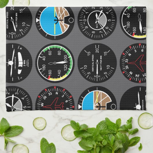 Flight Instruments Theedoek (Gevouwen)